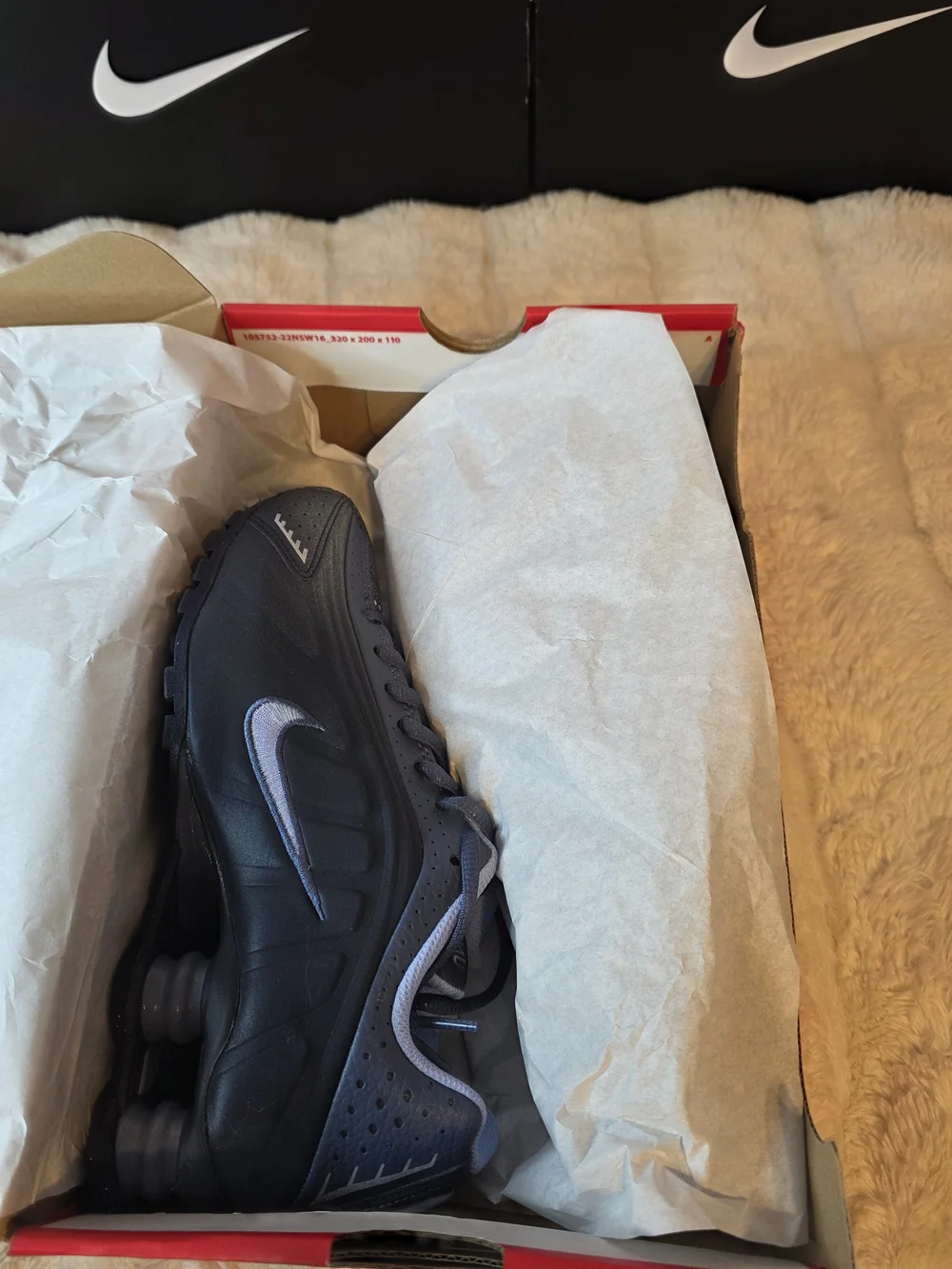 Nike Shox Running Sneakers in Black and Gray